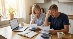 Ehepaar bespricht Alternativen zur Kündigung der Riester-Rente