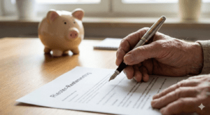Senior prüft Riester-Rentenvertrag für eine mögliche Kündigung